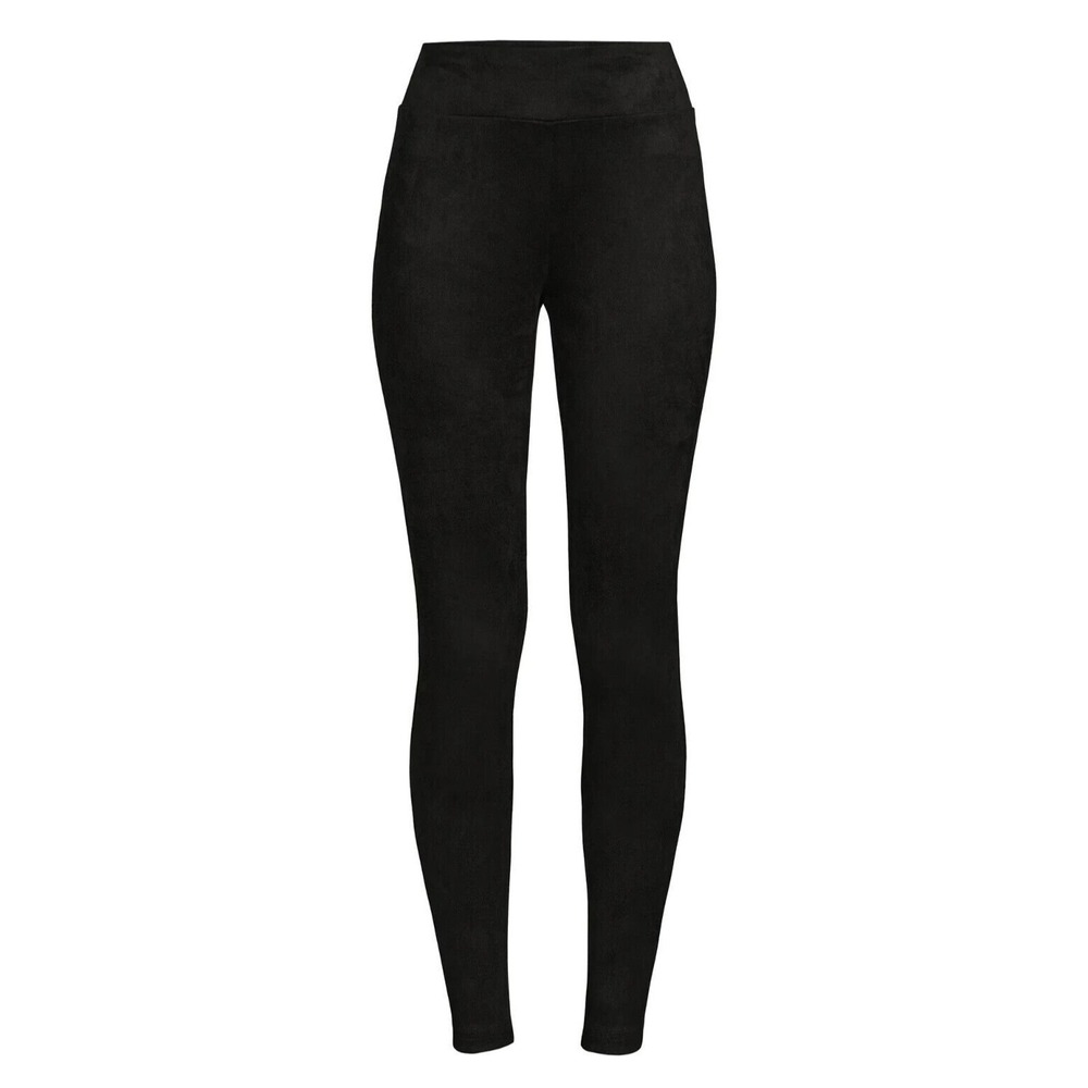 The Pioneer Woman Womens Leggings Sz M Black Faux Suede Pull On Stretch Slim Fit